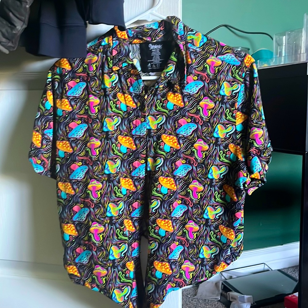 Bright Mushroom Button-Up